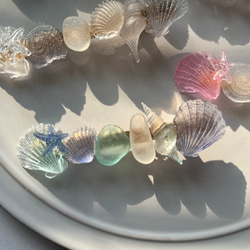 新作♡シーグラスと海の貝殻のレジンのヘアクリップ♡ヘアアクセサリー浴衣夏 16枚目の画像