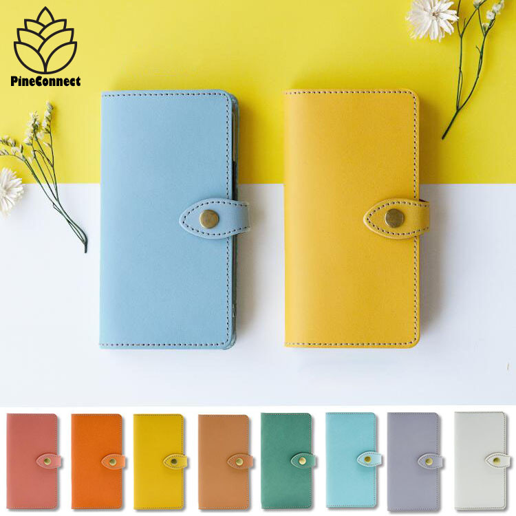 名入れ スマホケース 手帳型 本革 ほぼ全機種対応 ホック 「オリジンパステル」ティーポ