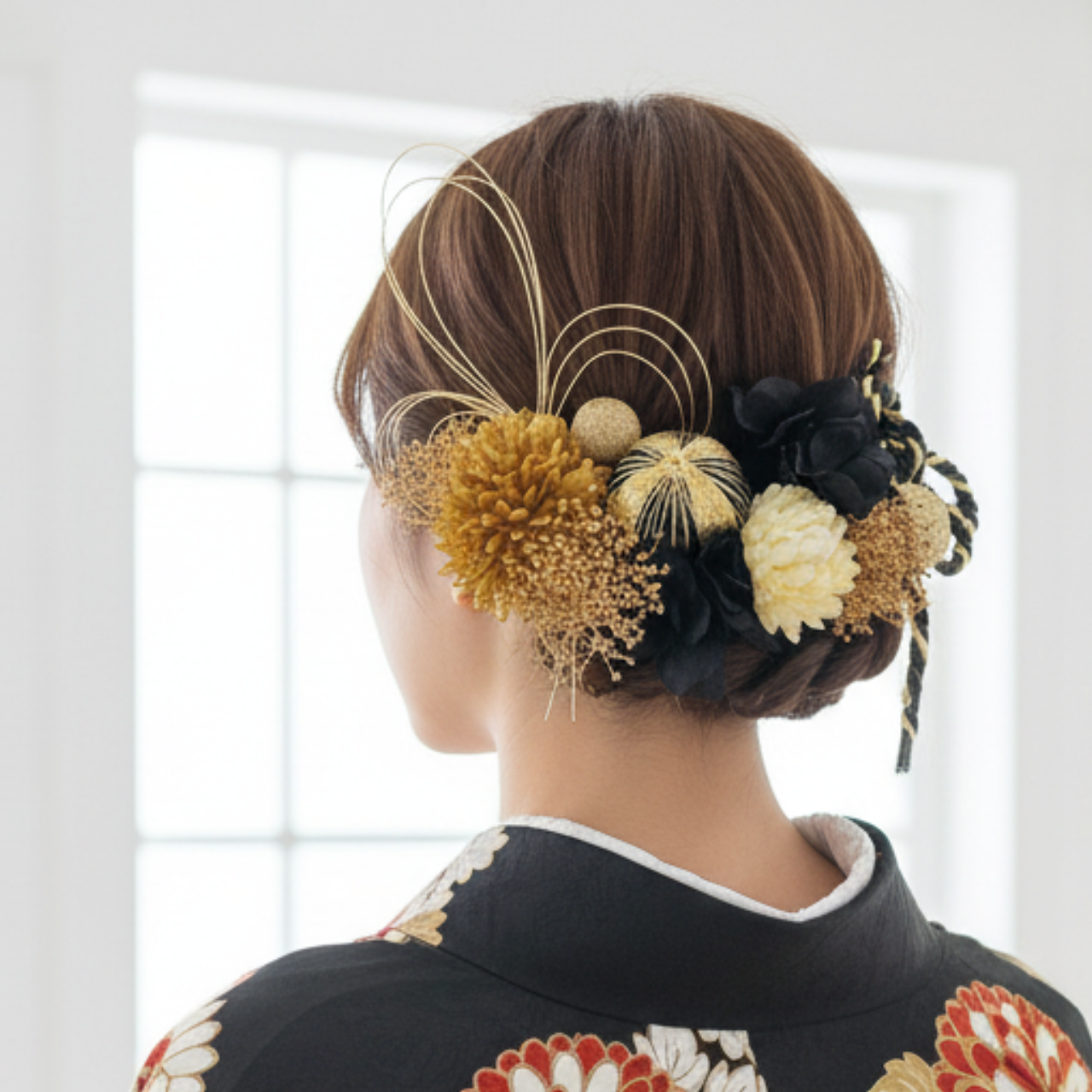 《特集掲載》【成人式・卒業式】　黒×金 水引の髪飾り｜振袖・袴・和装　KA-23032BL