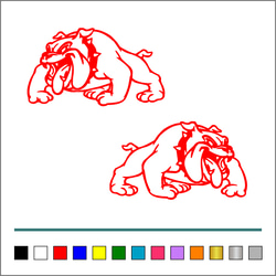 犬【 ブルドッグ 001 】ステッカー お得左右セット【カラー選択可】 送料無料♪ 3枚目の画像