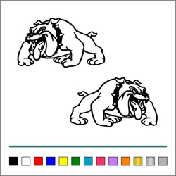 犬【 ブルドッグ 001 】ステッカー お得左右セット【カラー選択可】 送料無料♪ 1枚目の画像