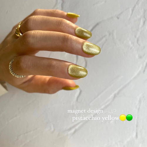 ネイルチップ マグネットネイル ピスタチオイエロー グリーン ネイル  
