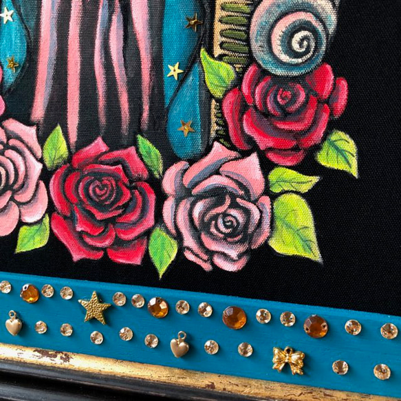 「グアダルーペの聖猫」F6サイズ アート作品 額付 原画 猫 徳島洋子作品 ★ 星月猫 