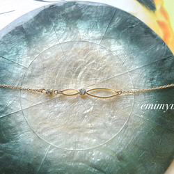 Zirconia Leaf Design Bracelet 2枚目の画像