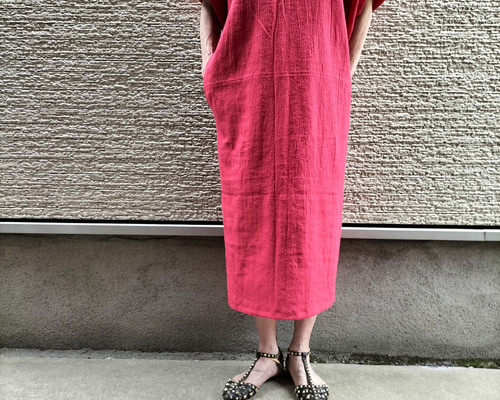 赤レッドワンピース2803 ドレスプラス DRESS+ 総レースワンピースドレス・結婚式