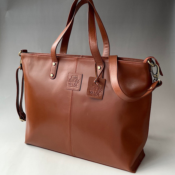 英国デザイン牛革かばん2wayトートII タン トートバッグ britishbag