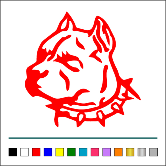 犬【 ピットビル 001 】ステッカー 左向き【カラー選択可】 送料無料♪ 3枚目の画像