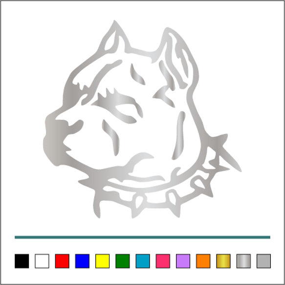 犬【 ピットビル 001 】ステッカー 左向き【カラー選択可】 送料無料♪ 5枚目の画像