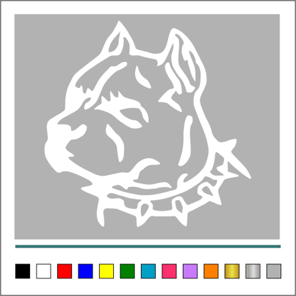 犬【 ピットビル 001 】ステッカー 左向き【カラー選択可】 送料無料♪ 2枚目の画像