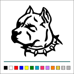 犬【 ピットビル 001 】ステッカー 左向き【カラー選択可】 送料無料♪ 1枚目の画像