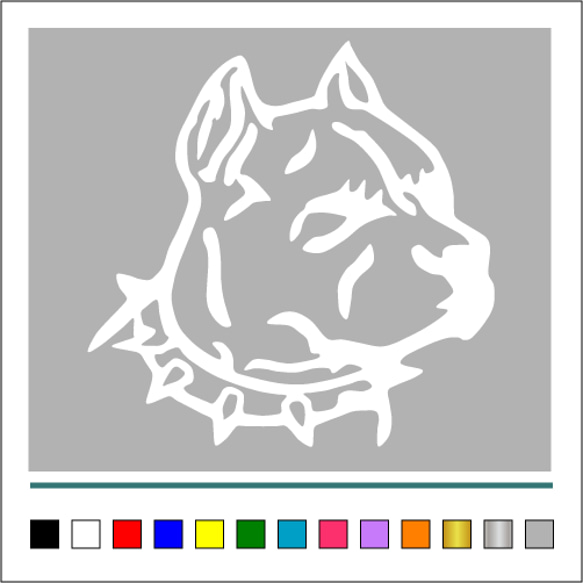 犬【 ピットビル 001 】ステッカー 右向き【カラー選択可】 送料無料♪ 2枚目の画像