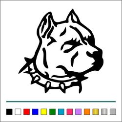 犬【 ピットビル 001 】ステッカー 右向き【カラー選択可】 送料無料♪ 1枚目の画像