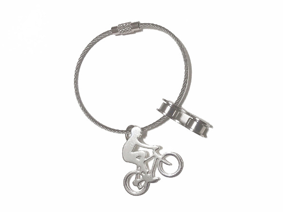 Bike Bicycle silhouette wire keychain 第3張的照片