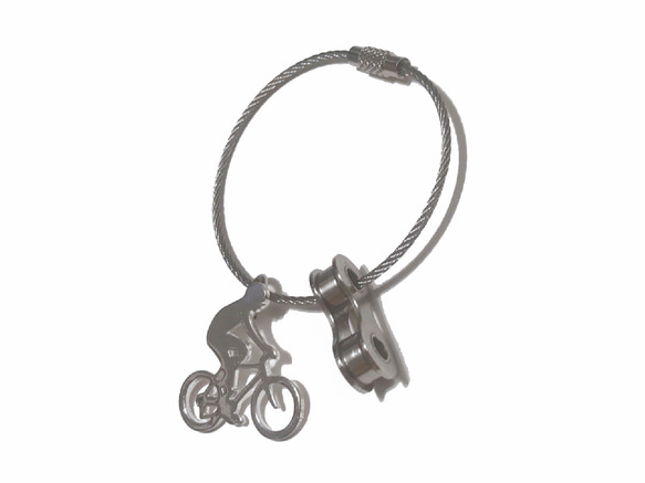 Bike Bicycle silhouette wire keychain 第5張的照片