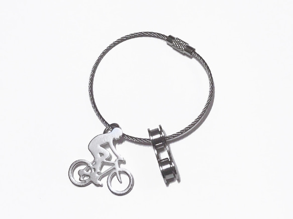 Bike Bicycle silhouette wire keychain 第1張的照片