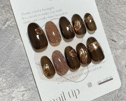 #010 ブラウンミラーネイル　ネイルチップ 010 ブラウンミラーネイル ネイルチップ b095541eb36194c1fc7671a59d769b