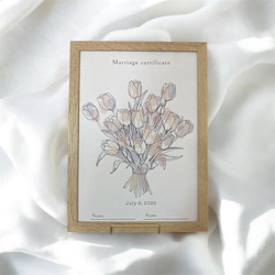 A4【全3種】花束/ケーキ 40名様 ゲスト参加型 結婚証明書 説明文追加可