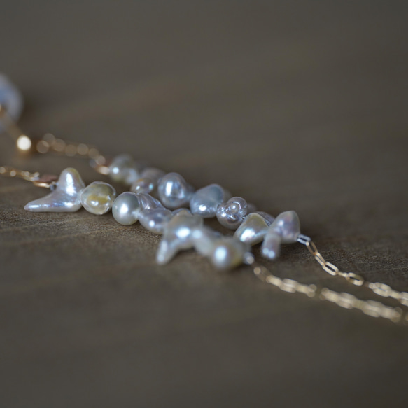 [送料無料] K18 Akoya Baby Keshi Pearl American type earrings (PE 4枚目の画像