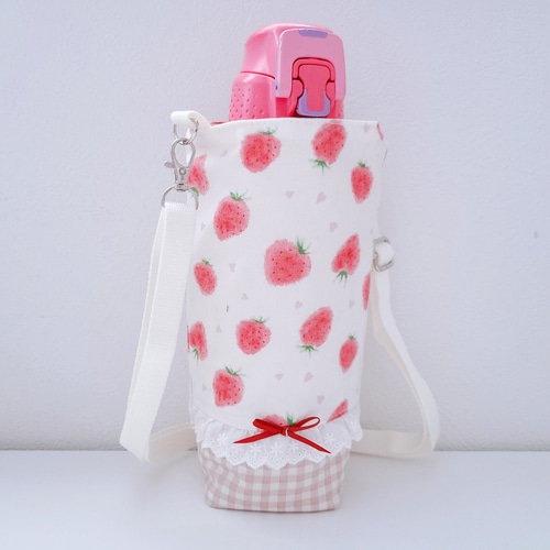 送料無料☆イチゴ柄 水筒カバー・水筒ケース・サーモス1L用