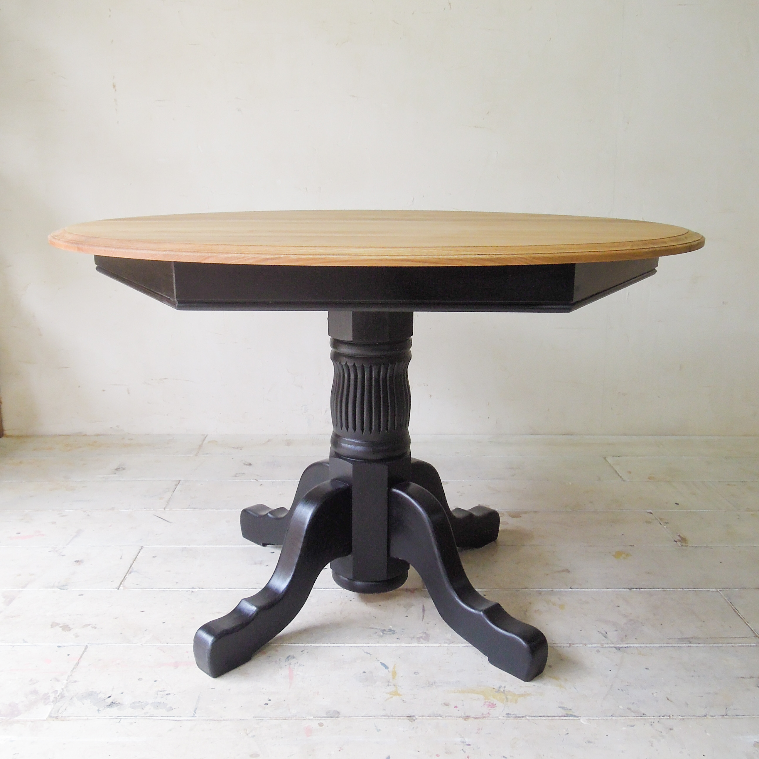 飲食店向け 丸テーブル ラウンドテーブル レストラン 直径1100A サイズオーダー ホワイトオーク アンティーク調家具