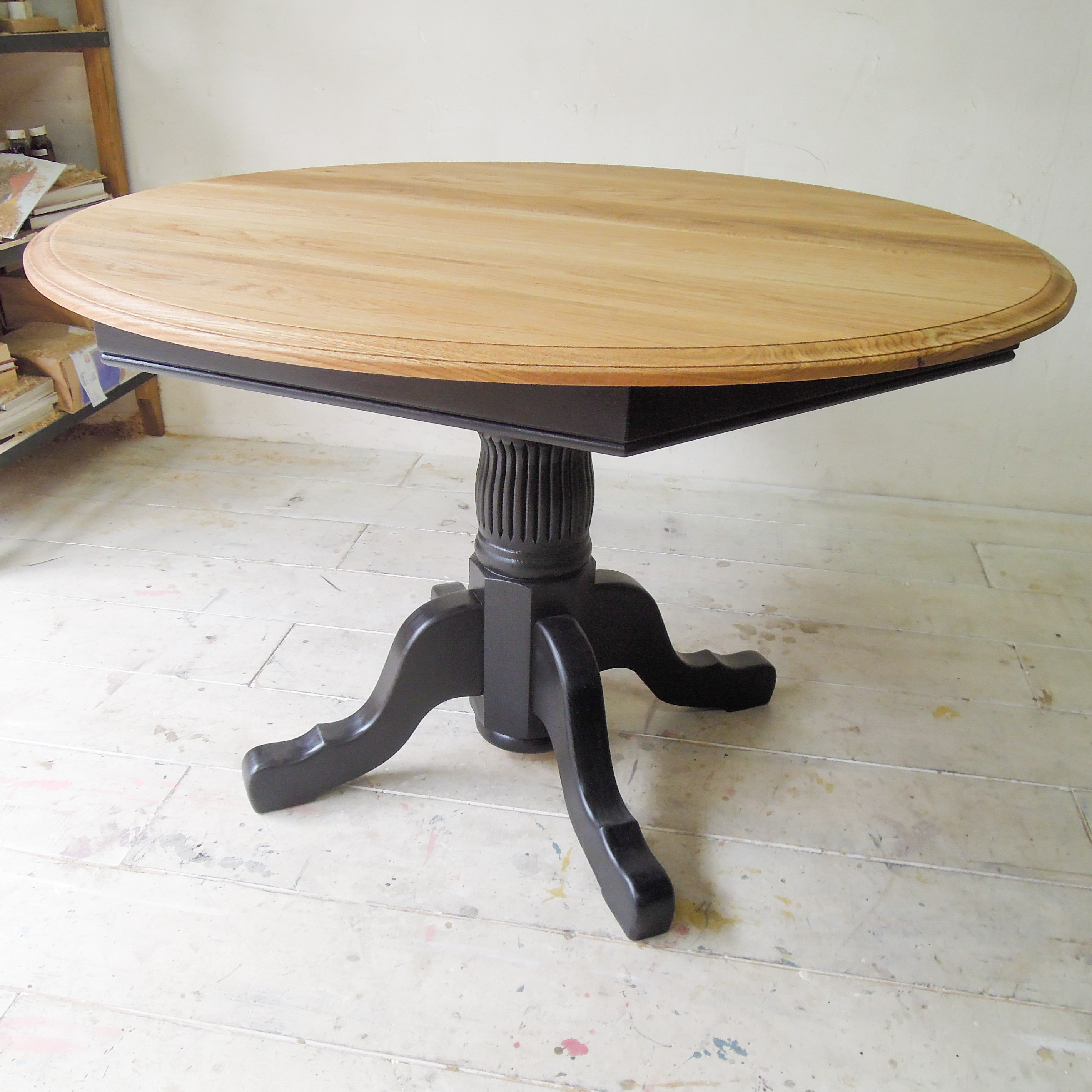 飲食店向け 丸テーブル ラウンドテーブル レストラン 直径1100A サイズオーダー ホワイトオーク アンティーク調家具