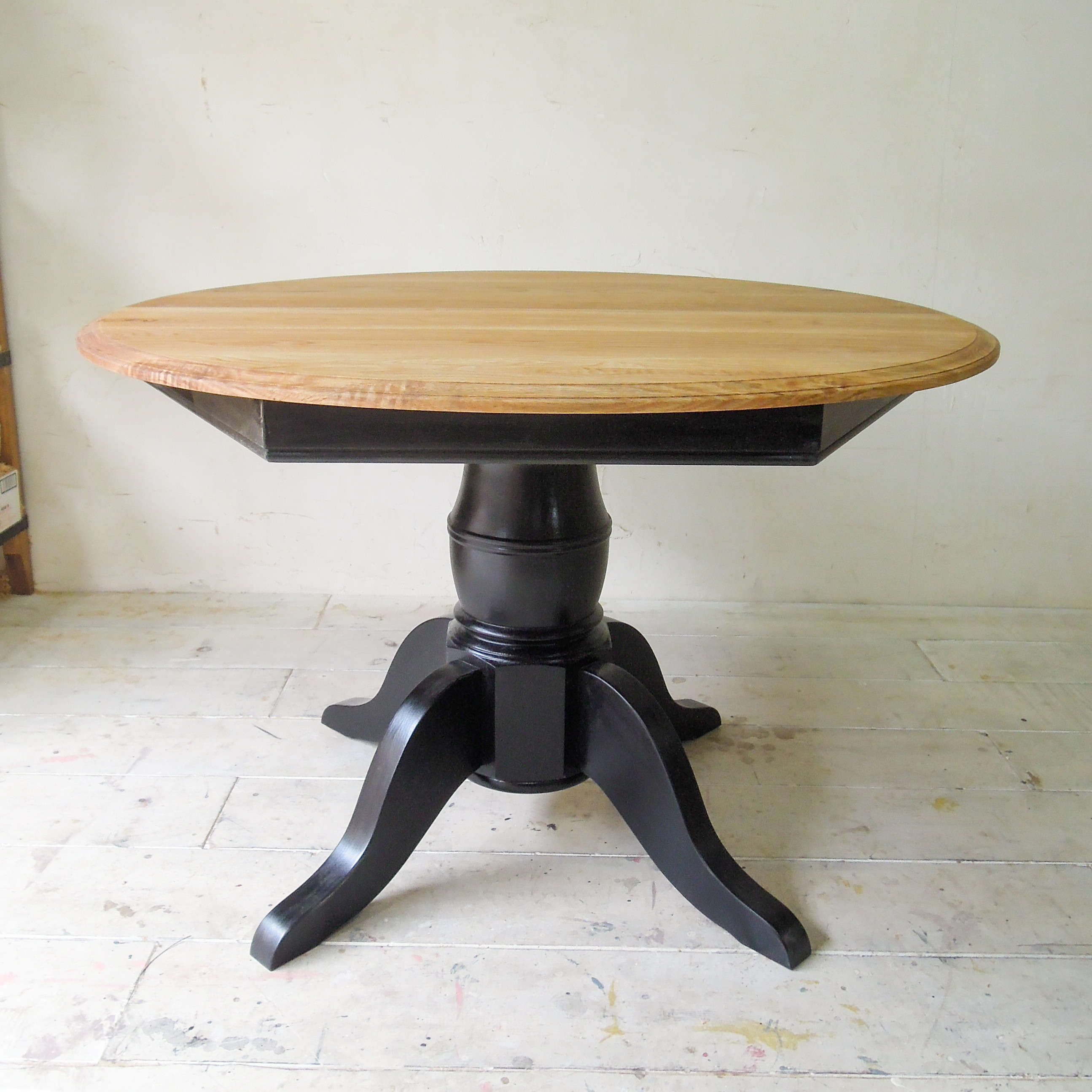 飲食店向け 丸テーブル ラウンドテーブル レストラン 直径1100A サイズオーダー ホワイトオーク アンティーク調家具