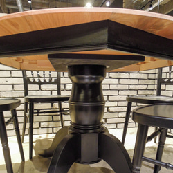 飲食店向け 丸テーブル ラウンドテーブル レストラン 直径1100B サイズオーダー ホワイトオーク アンティーク調家具 8枚目の画像
