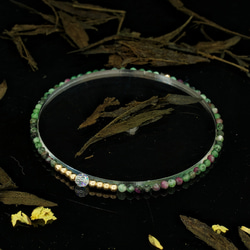 輕奢風紅綠寶石14K包金 GF Swarovski 配珠水晶手鍊 ( Anyolite Bracelet ) 第6張的照片