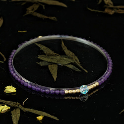 輕奢風紫水晶14K包金 GF Swarovski 配珠水晶手鍊 ( Amethyst Bracelet ) 第4張的照片