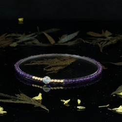 輕奢風紫水晶14K包金 GF Swarovski 配珠水晶手鍊 ( Amethyst Bracelet ) 第7張的照片