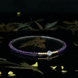 輕奢風紫水晶14K包金 GF Swarovski 配珠水晶手鍊 ( Amethyst Bracelet ) 第1張的照片