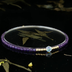 輕奢風紫水晶14K包金 GF Swarovski 配珠水晶手鍊 ( Amethyst Bracelet ) 第8張的照片