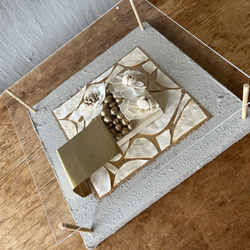 ウォールデコ　四角と真鍮とソラフラワー 9枚目の画像