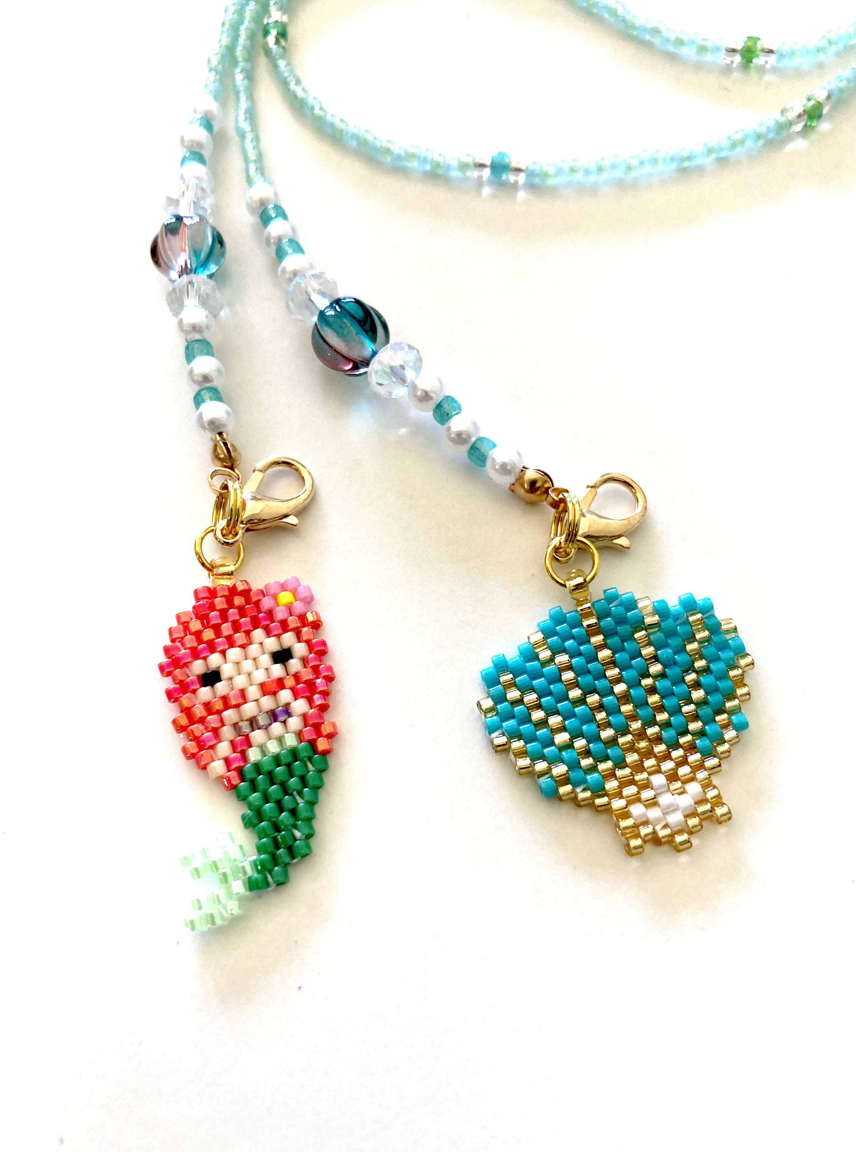 マーメイド＆シェルモチーフのマスクチェーン／2wayメガネチェーン