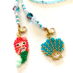 マーメイド＆シェルモチーフのマスクチェーン／2wayメガネチェーン