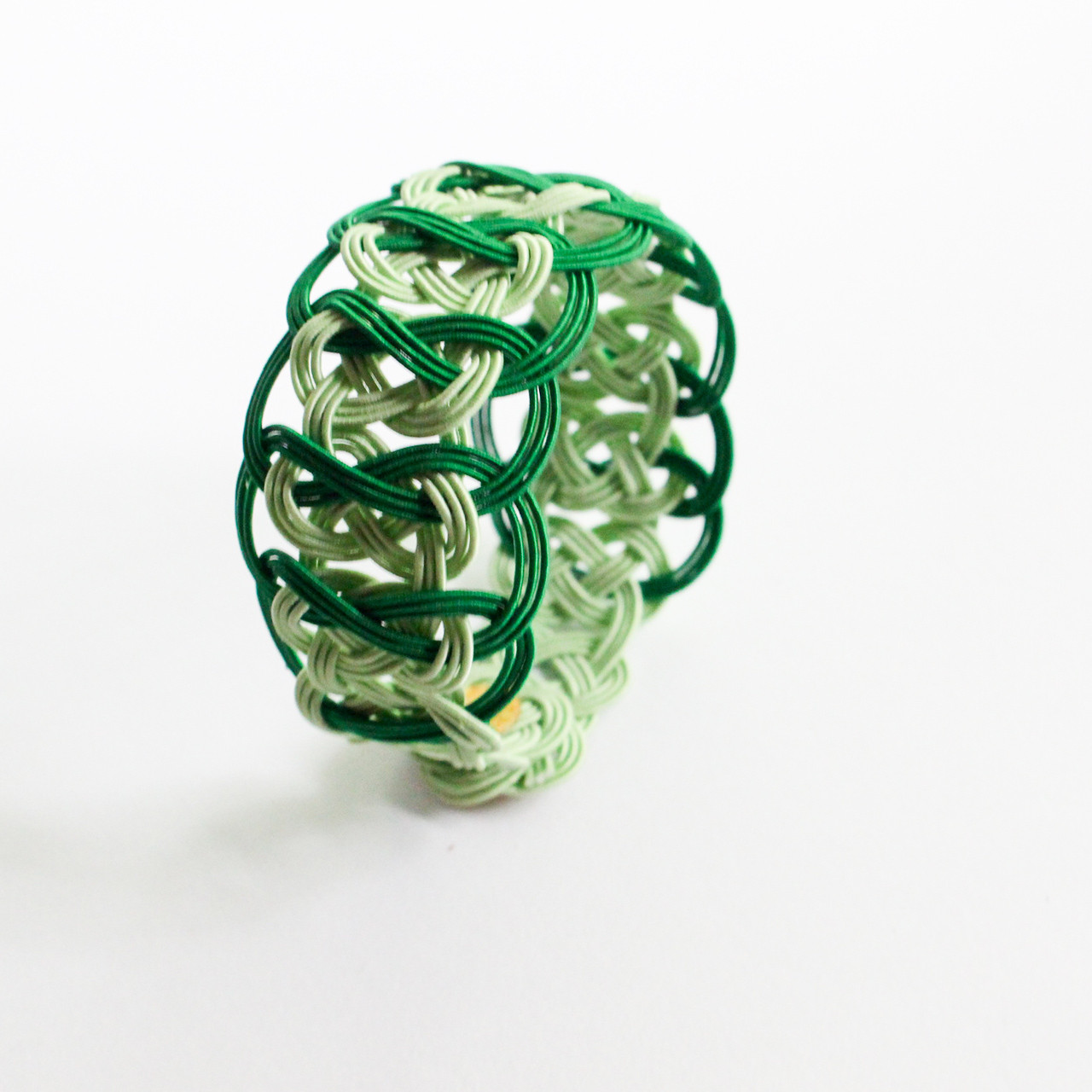 リバーシブル水引バングル　ミントグリーン＆グリーン