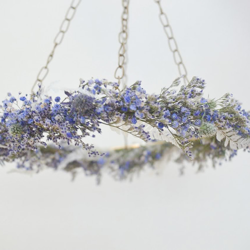 かすみ草とスターチスのフライングリース♡ かすみ草とスターチスのフライングリース