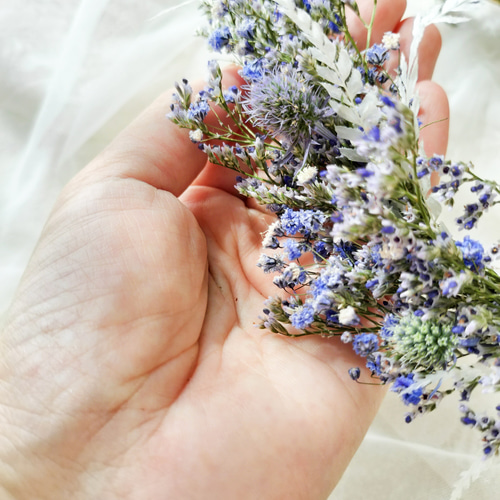 かすみ草とスターチスのフライングリース♡ かすみ草とスターチスのフライングリース