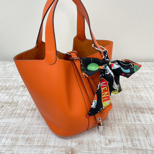 NEW 牛革キューブバッグ L・オレンジ バケツバッグ Ha-chi☆ 通販