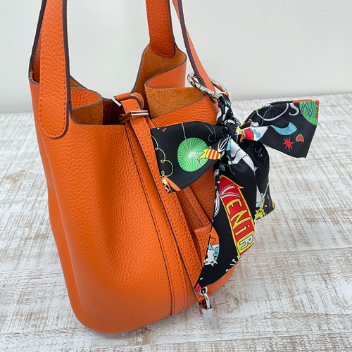 NEW 牛革キューブバッグ L・オレンジ バケツバッグ Ha-chi☆ 通販