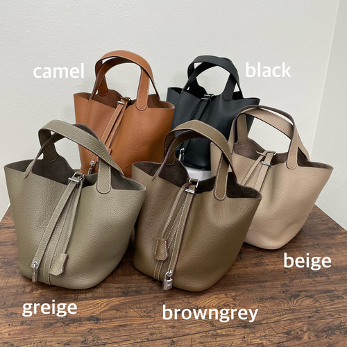 NEW 牛革キューブバッグ L・オレンジ バケツバッグ Ha-chi☆ 通販