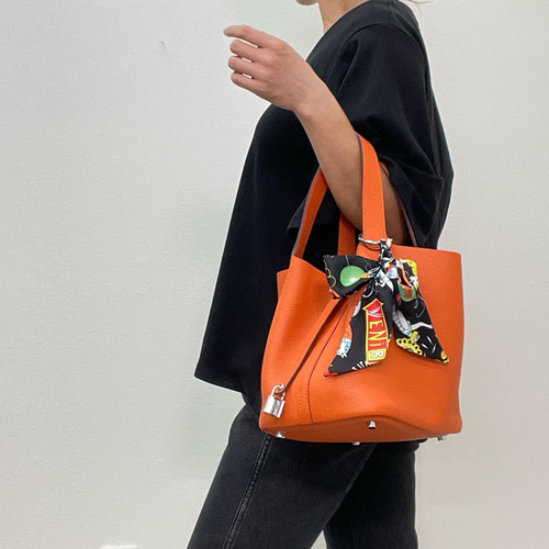 NEW 牛革キューブバッグ L・オレンジ バケツバッグ Ha-chi☆ 通販