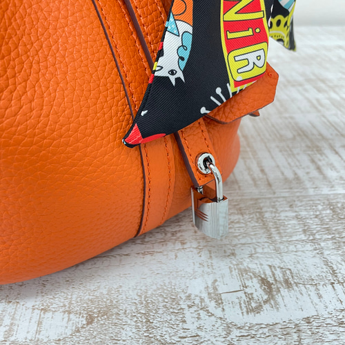 NEW 牛革キューブバッグ L・オレンジ バケツバッグ Ha-chi☆ 通販