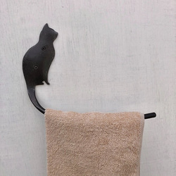 みちょ様　オーダー品　猫のタオルハンガー　ペーパーホルダーセット 1枚目の画像
