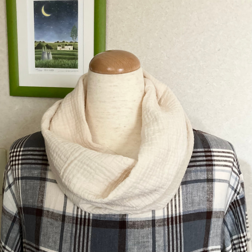 ぽこぽこダブルガーゼのふんわり無地スヌード A:ライト系4色