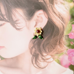 【向日葵・笑顔】向日葵のお花のイヤリング・ピアス 8枚目の画像