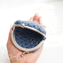 Ba-ba handmade Jasmine Stitch crochet round pouch No.C1696 第7張的照片