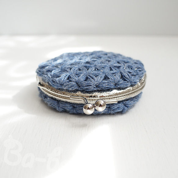 Ba-ba handmade Jasmine Stitch crochet round pouch No.C1696 第4張的照片