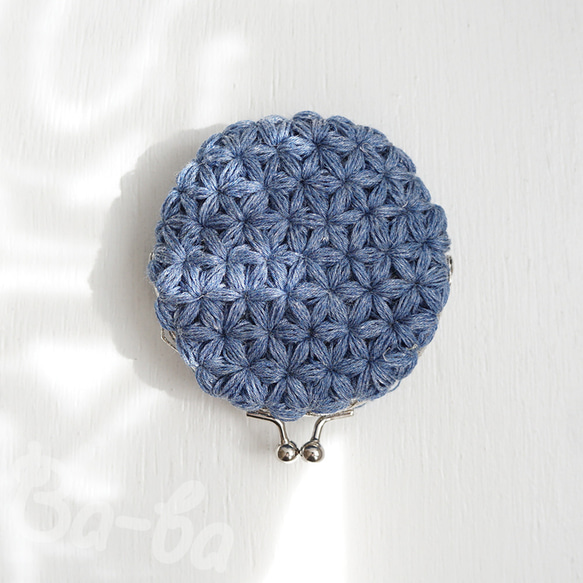 Ba-ba handmade Jasmine Stitch crochet round pouch No.C1696 第1張的照片
