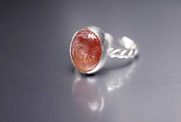 New Arrival☆新作☆『SunStone』の世界でひとつの天然石リングsilver925 2枚目の画像